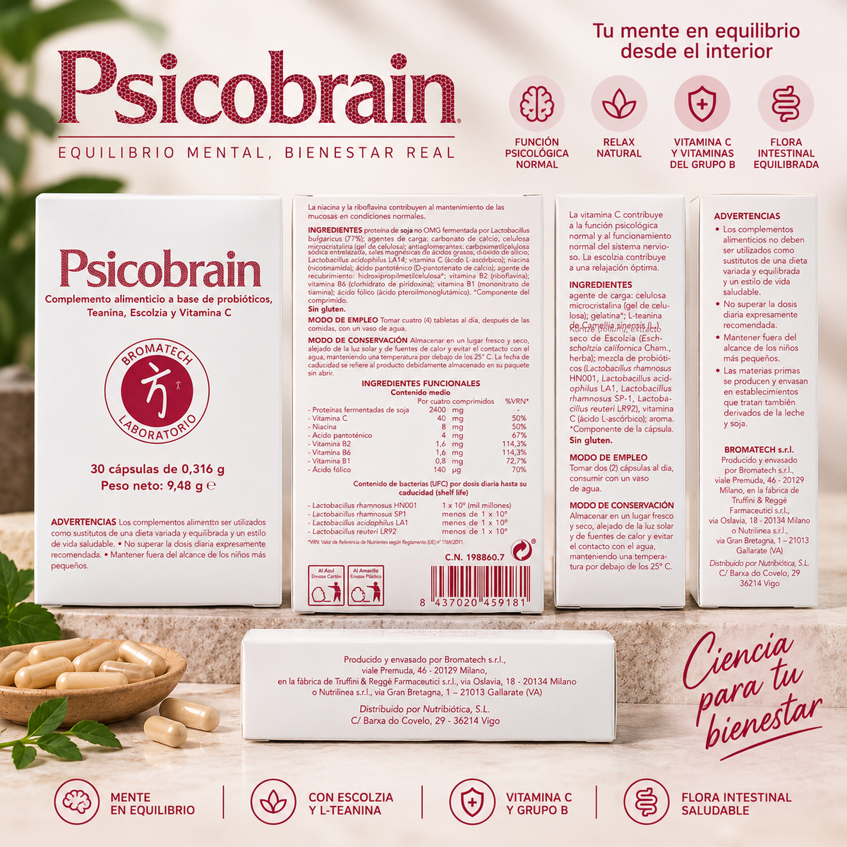 Psicobrain 30 cápsulas — Bromatech